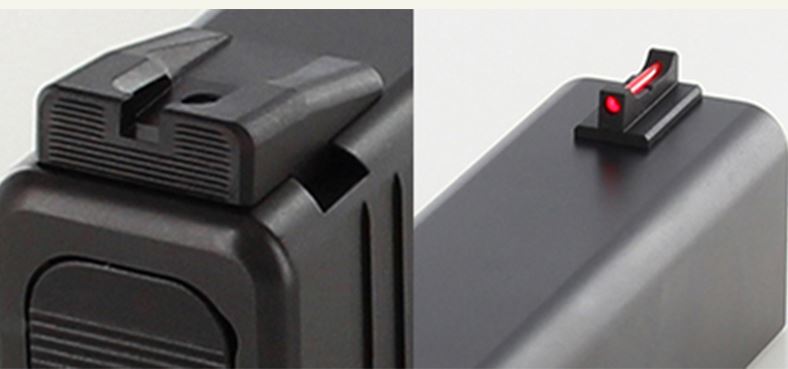 Dawson Precision Glock 43 Black Rear/Fiber Optic Front Carry Fixed Sight Set