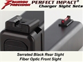 Dawson Precision Glock 42 Fixed Charger Sight Set - Black Rear & Fiber Optic Front