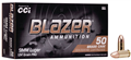 CCI Blazer Ammunition Brass 9MM Lug 124 Grain FMJ