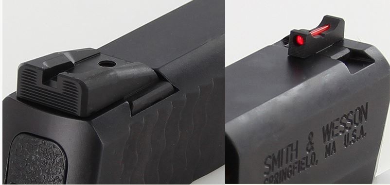 Dawson Precision S&W M&P Shield Fixed Carry Sight Set - Black Rear & Fiber Optic Front