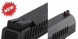 Dawson Precision CZ P10 C Carry Fixed Sight Set - Black Rear & Fiber Optic Front