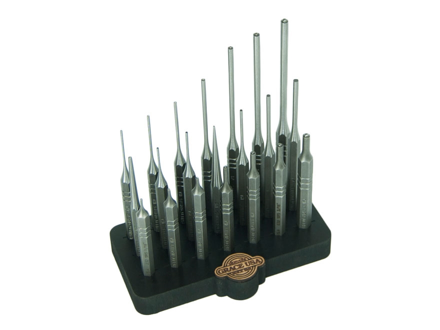 GRACE USA 21 Piece Steel Punch Set with Bench Block