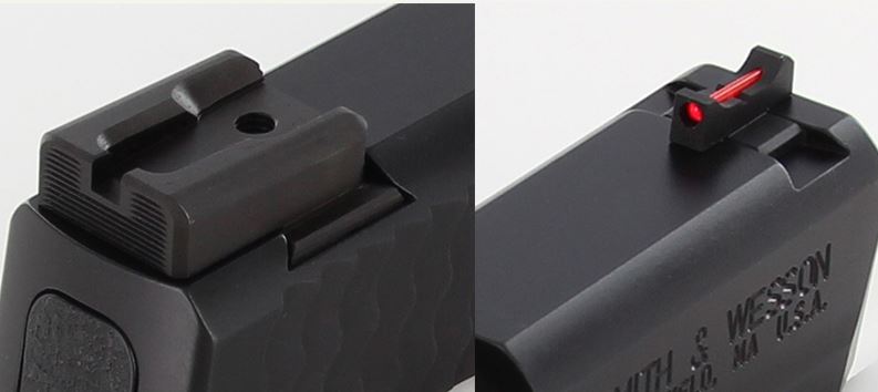Dawson Precision S&W M&P Shield Fixed Charger Sight Set - Black Rear & Fiber Optic Front