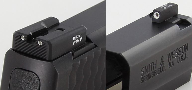 Dawson Precision S&W M&P Shield Fixed Charger Sight Set - Tritium Rear & Tritium Front