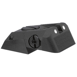 Kensight (DAS) 1911 Sights Adjustable Rear Combat Sight White Dot, Serrated Blade - Fits Novak LoMount Sight Dovetail Cut