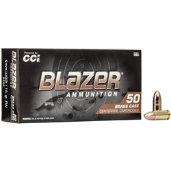 CCI Blazer Ammunition Brass 9MM Lug 115 Grain FMJ 50Rd/Bx