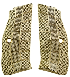 LOK Grips CZ Shadow 2 Palm Swell GridLOK Aggressive Brass